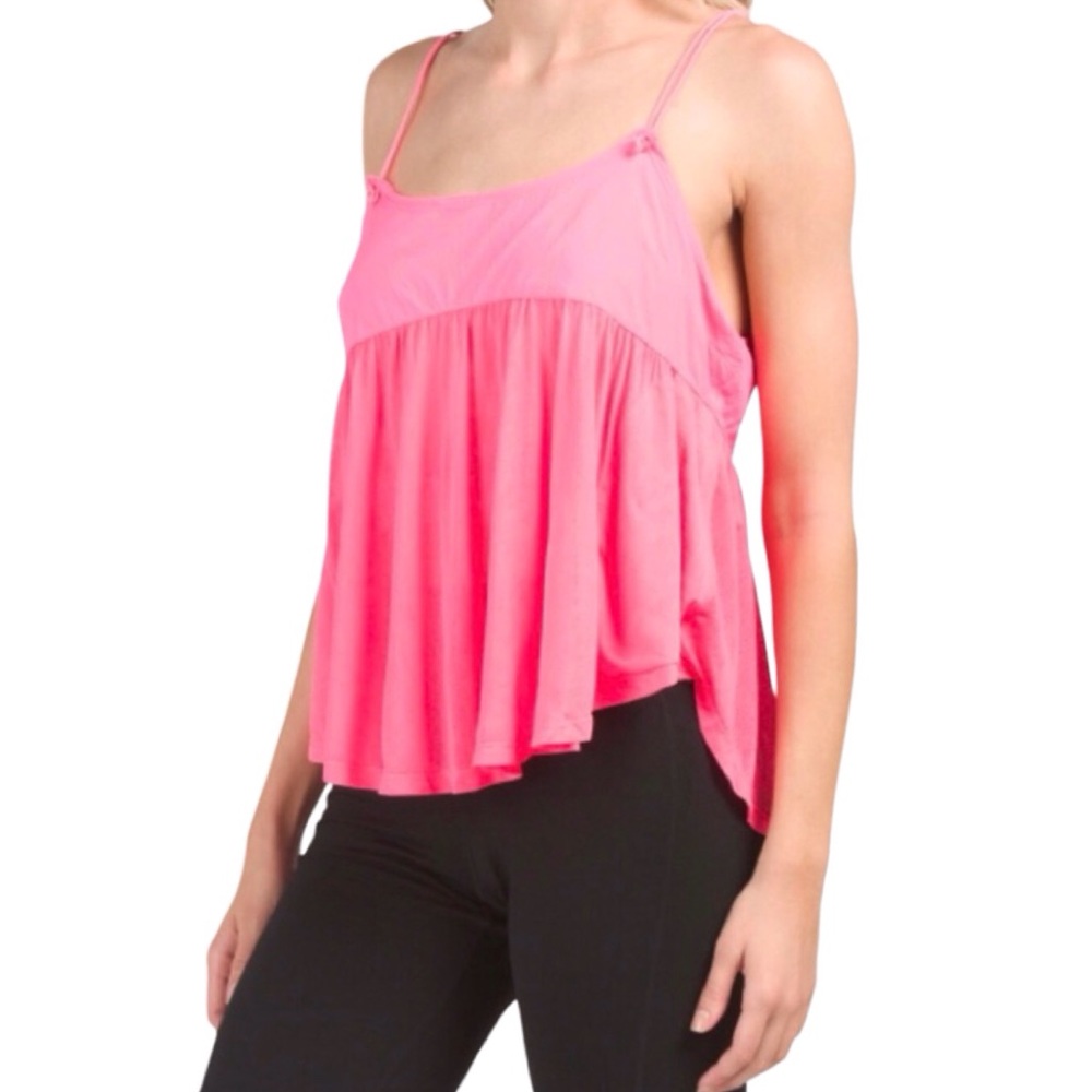 Free People Pink Flowy Tank Top